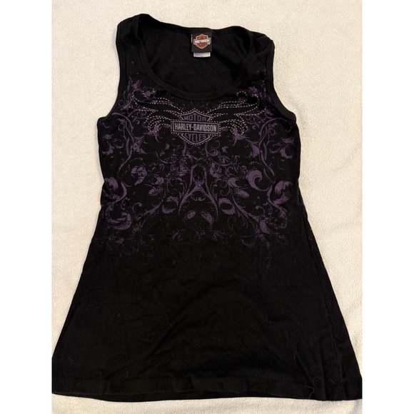 Vintage‎ Rare Women's Harley Davidson Tank Top Size XL Black Hills Sturgis SD - Picture 4 of 4